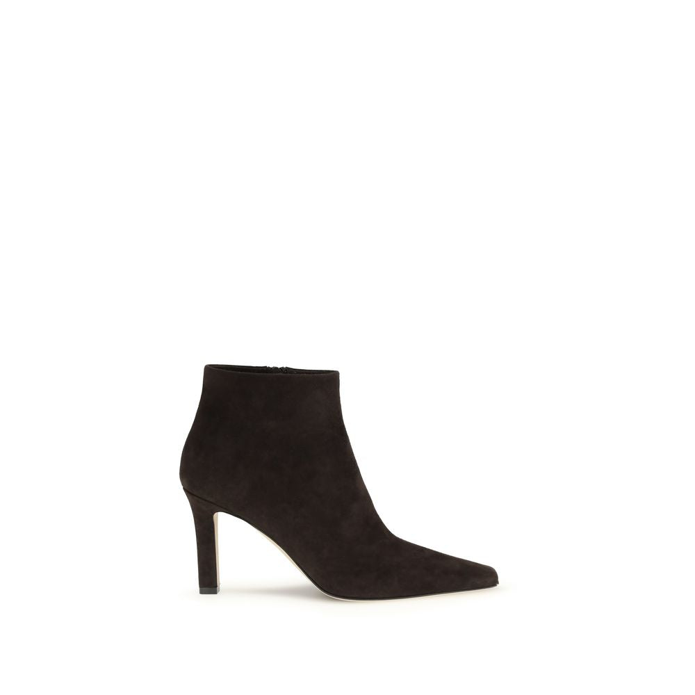 The Row Goatskin Leather Ankle Boots - Dark Chocolate
