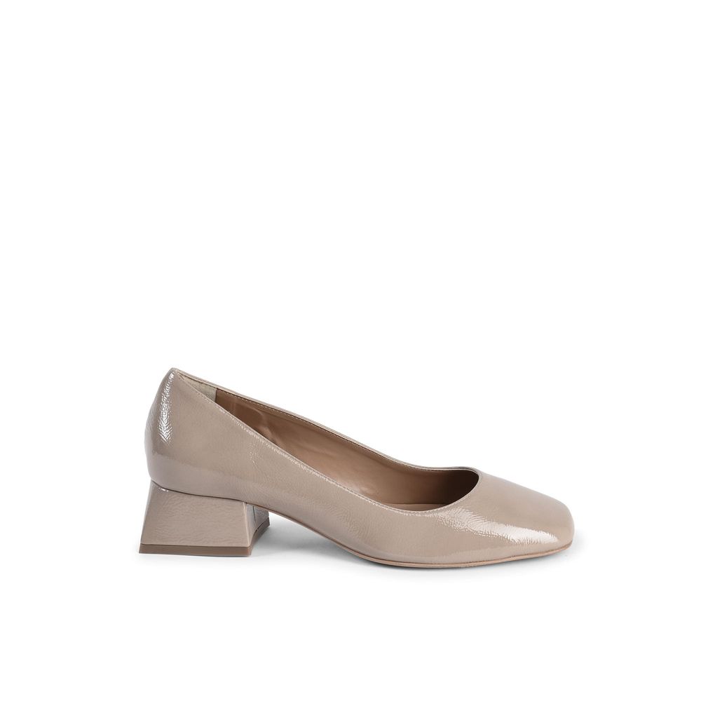 19V69 Italia Sofia Leather Heeled Pumps - Beige - Made In Italy