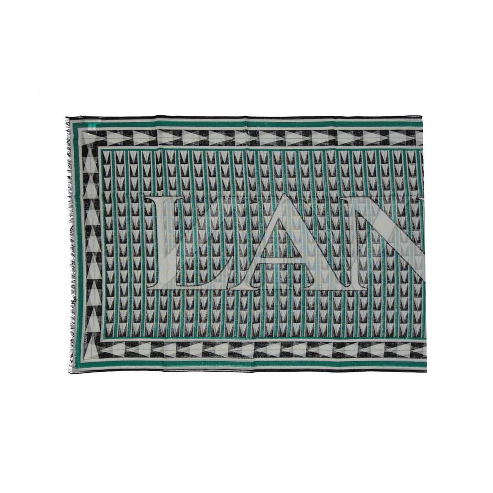 Lanvin Logo Geometric Wool Scarf