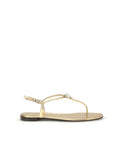 Giuseppe Zanotti Pia Mizuki Leather Flat Sandals - Gold