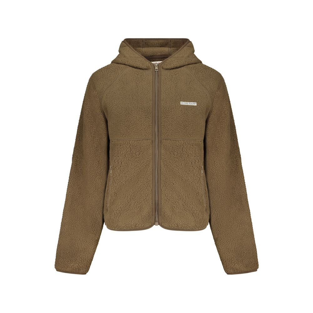 Guess Jeans Brown Hooded Jacket