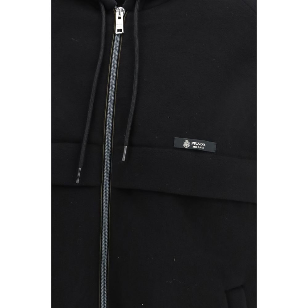 Prada Black Blouson Hooded Jacket