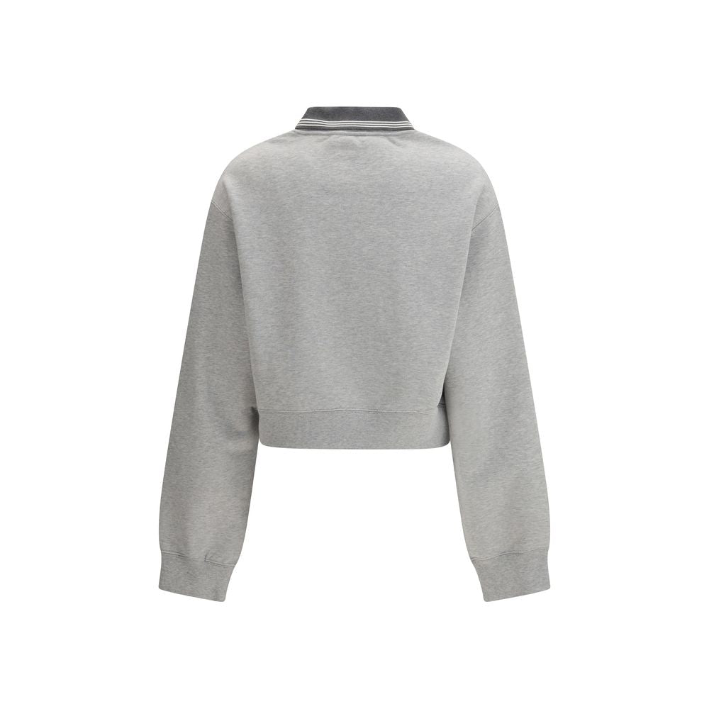 Miu Miu Gray/Grey Cropped Sweatshirt