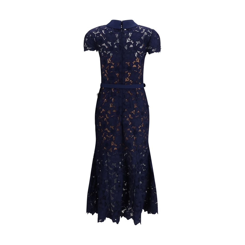 Self-Portrait Guipure Lace Midi Cocktail Dress