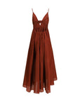 Zimmermann Wanderlust Bordeaux Silk Maxi-Long Dress