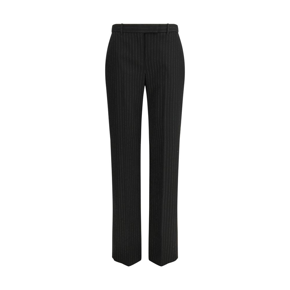 Alexander McQueen Black Wool Pinstripe Suit Pants