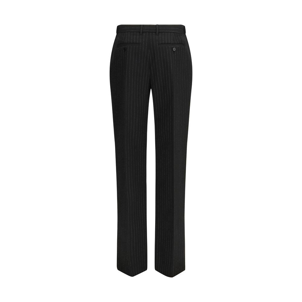 Alexander McQueen Black Wool Pinstripe Suit Pants