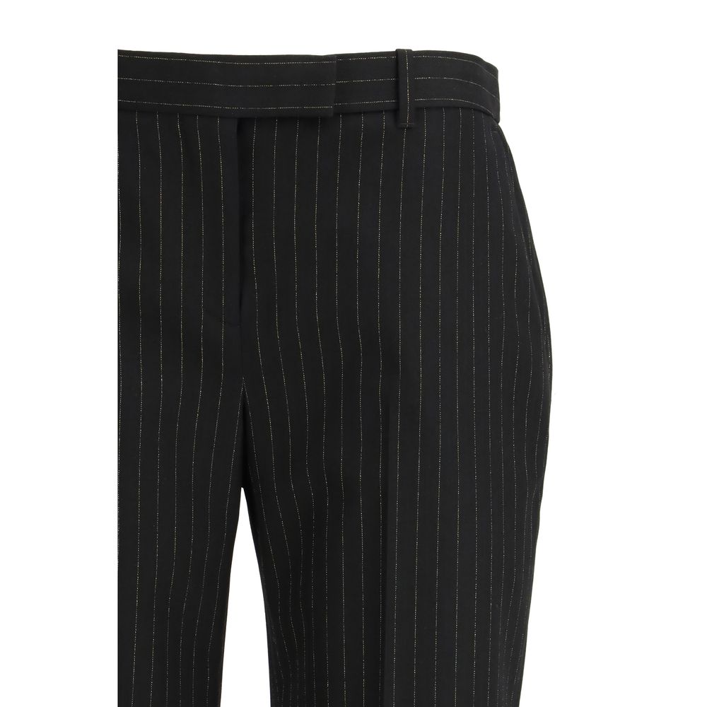 Alexander McQueen Black Wool Pinstripe Suit Pants