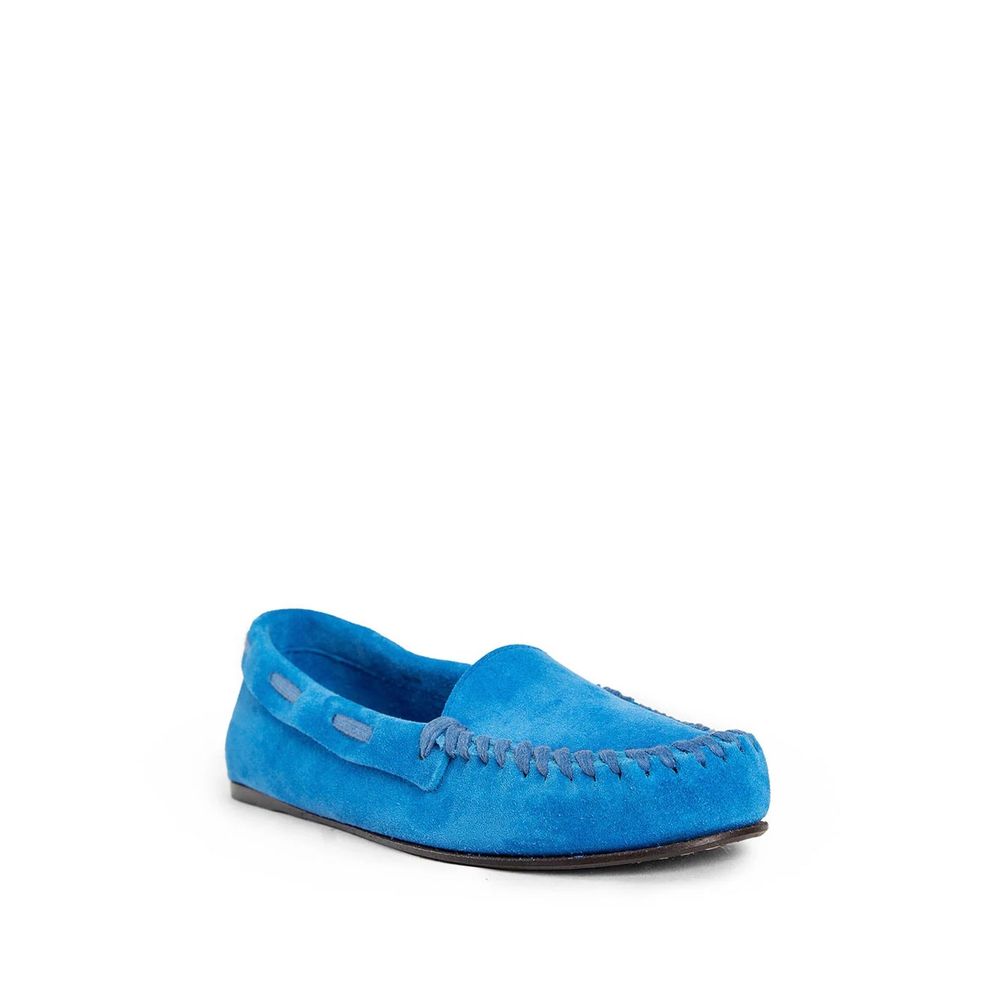 The Row Suede Leather Moccasin - Blue