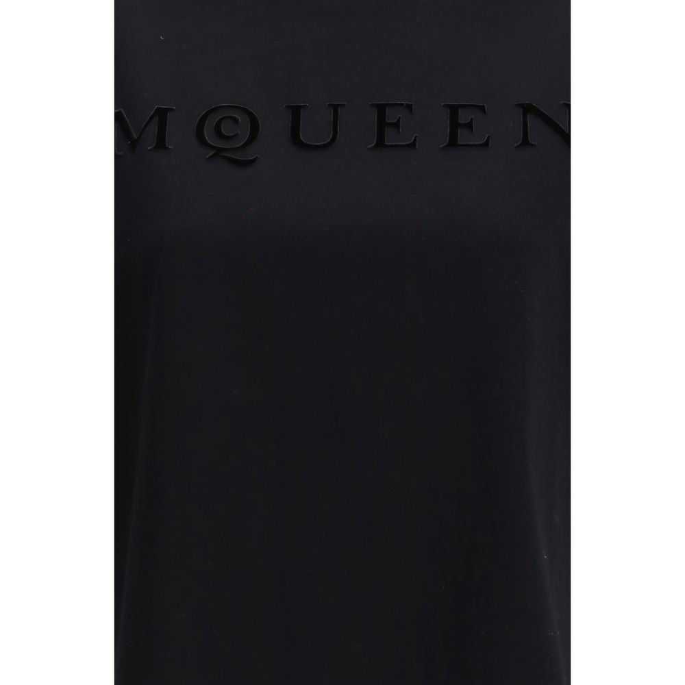 Alexander McQueen Logo Black Cotton T-Shirt