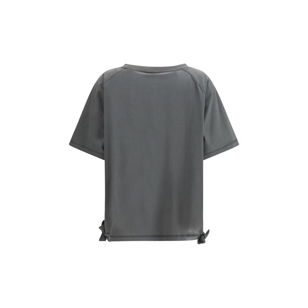 Ganni Banana Graphic  Cotton T-Shirt - Gray/Grey