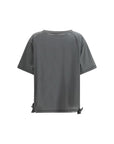 Ganni Banana Graphic  Cotton T-Shirt - Gray/Grey