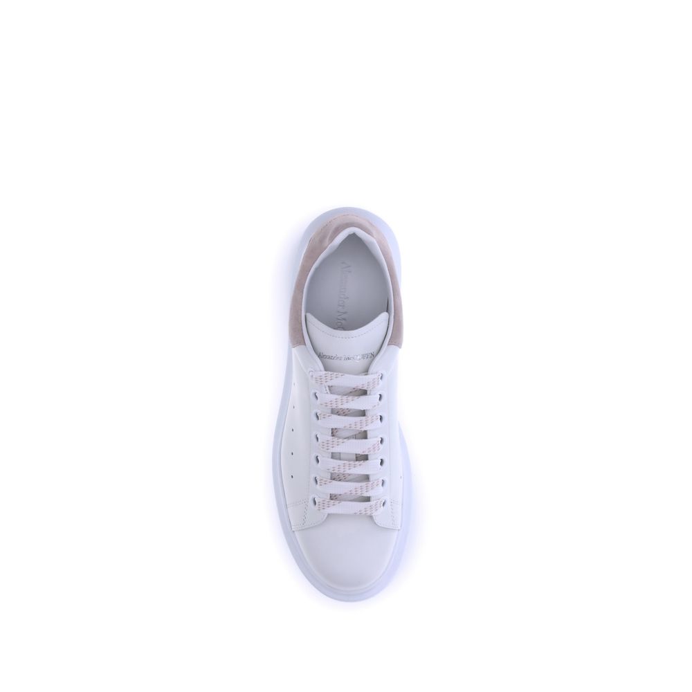 Alexander McQueen Beige & White Leather Platform Sneakers