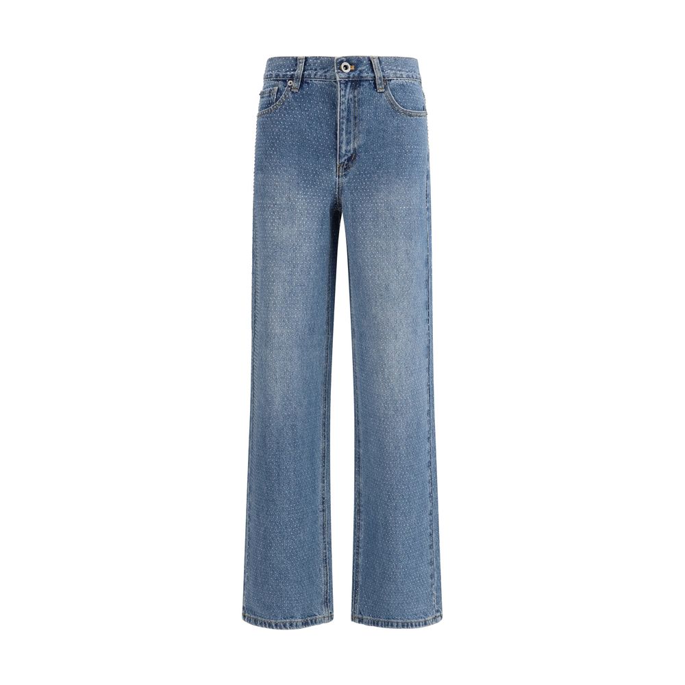 Self-Portrait Vintage Rhinestone Embellished Straight-Leg Jeans