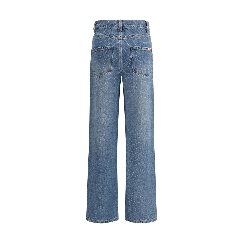 Self-Portrait Vintage Rhinestone Embellished Straight-Leg Jeans