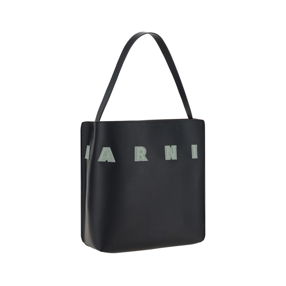 Marni Leather Museo Hobo Bag - Black