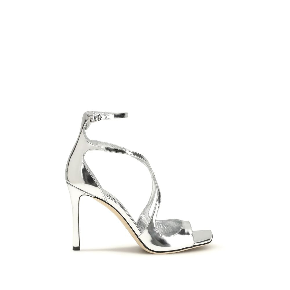 Jimmy Choo Azia 95 Stiletto Heel Sandals Silver