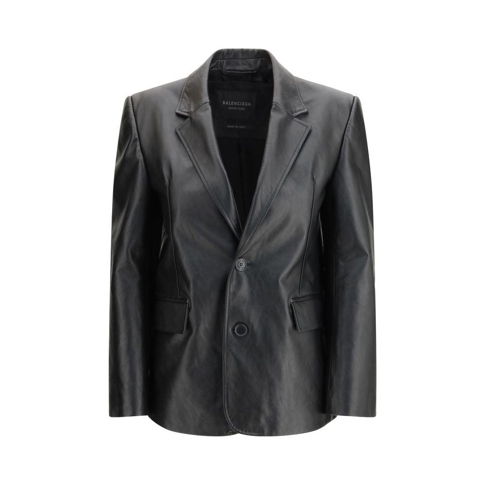 Balenciaga Leather Jacket - Black