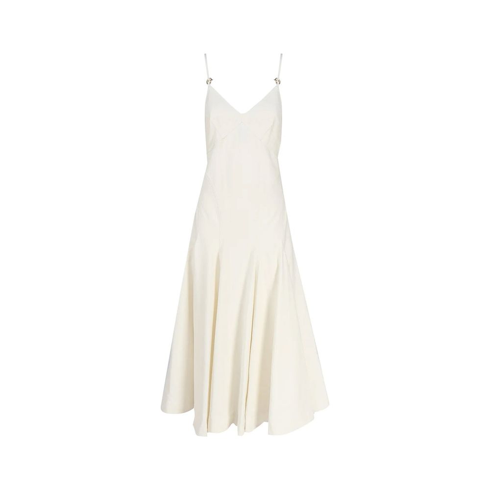 Bottega Veneta White V-Neckline Dress