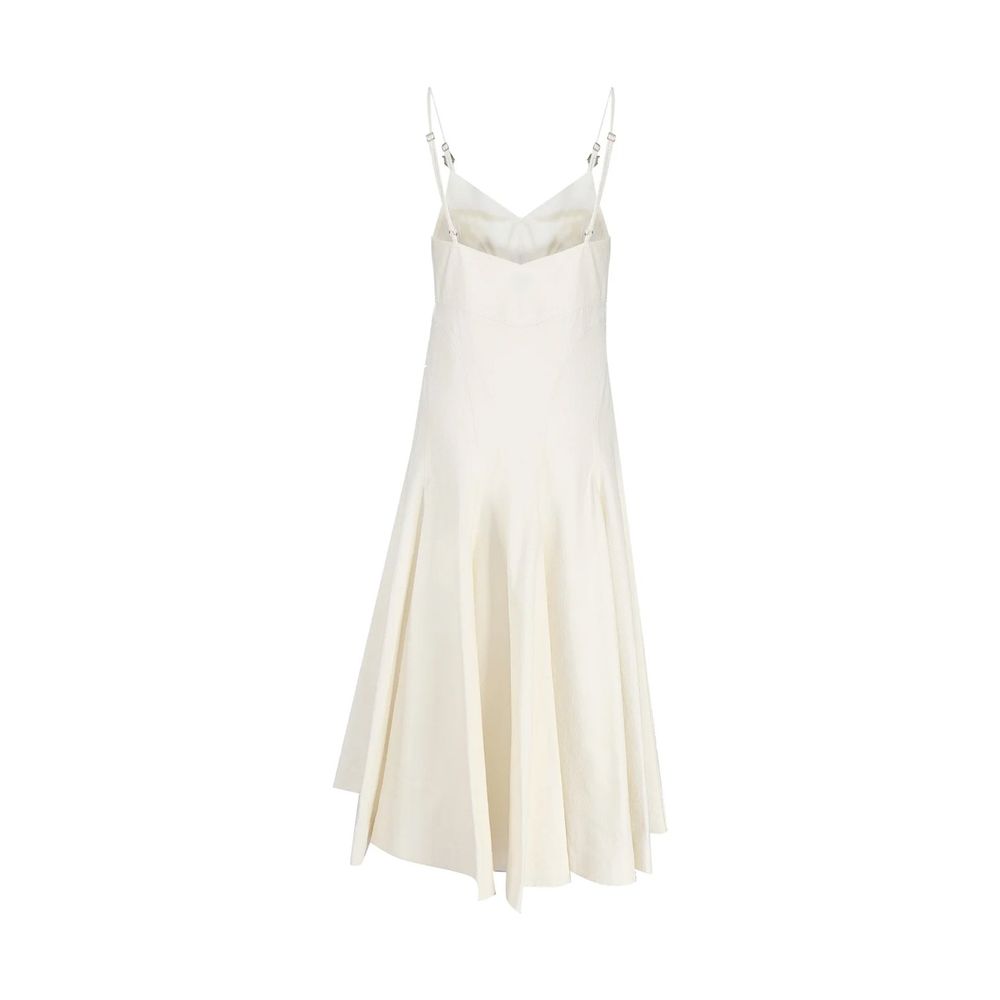 Bottega Veneta White V-Neckline Dress