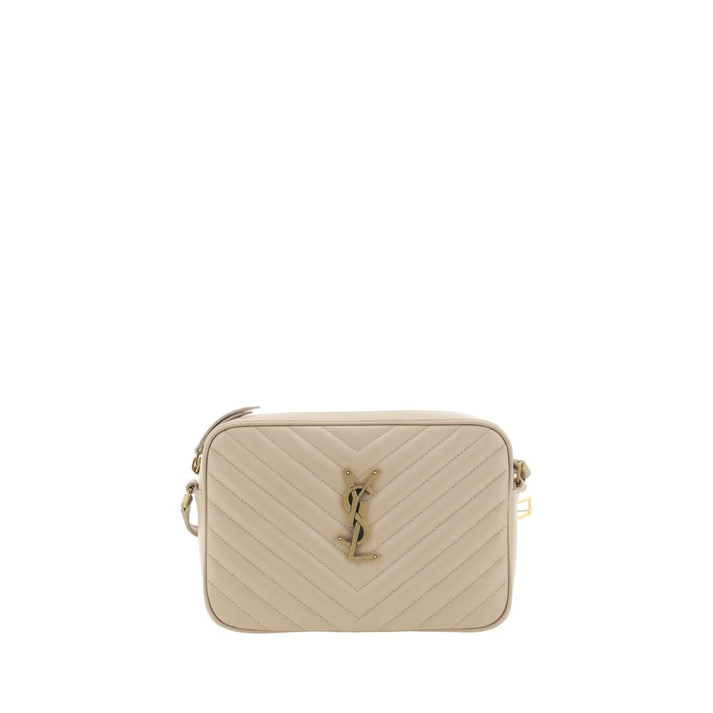 Saint Laurent Lou Quilted Camera Shoulder Bag - Light Beige