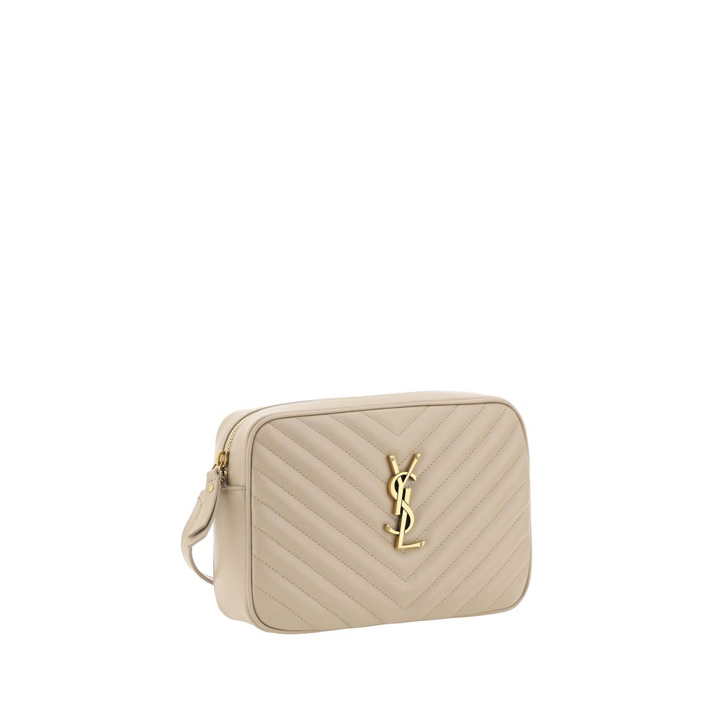 Saint Laurent Lou Quilted Camera Shoulder Bag - Light Beige