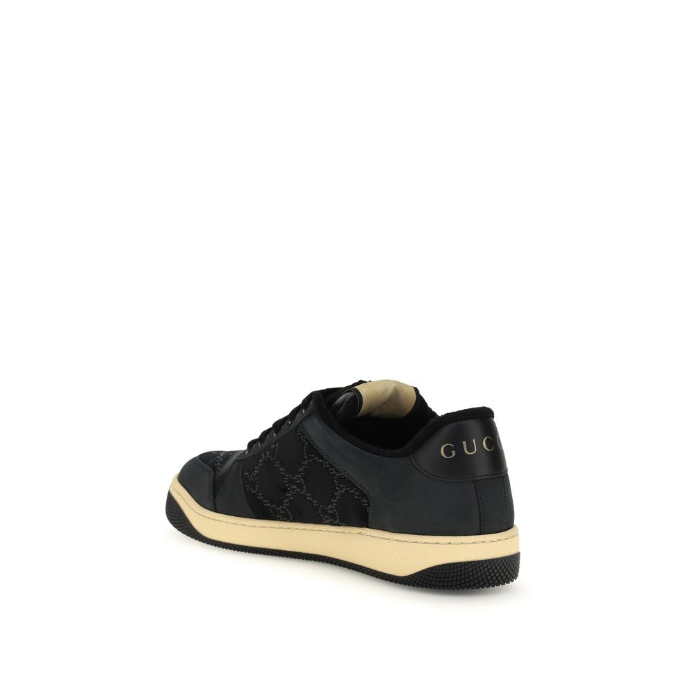 Gucci Velvet GG Crystal Screener Leather Sneakers
