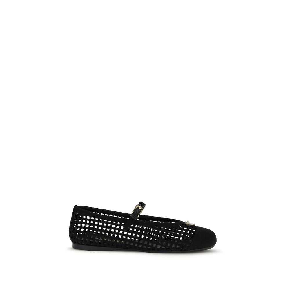 Prada Black Crochet Mary Jane Shoes