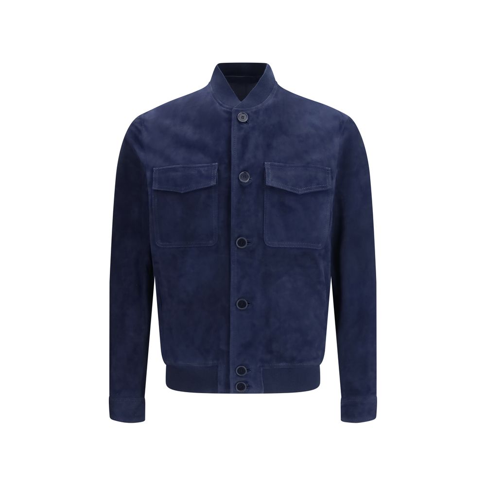 Salvatore Santoro Suede Leather Jacket - Blue 