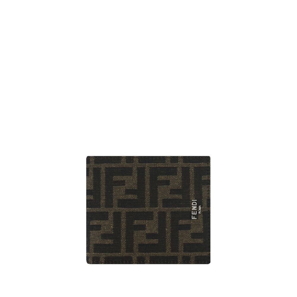 Fendi FF Leather Slim Bifold Wallet - Brown