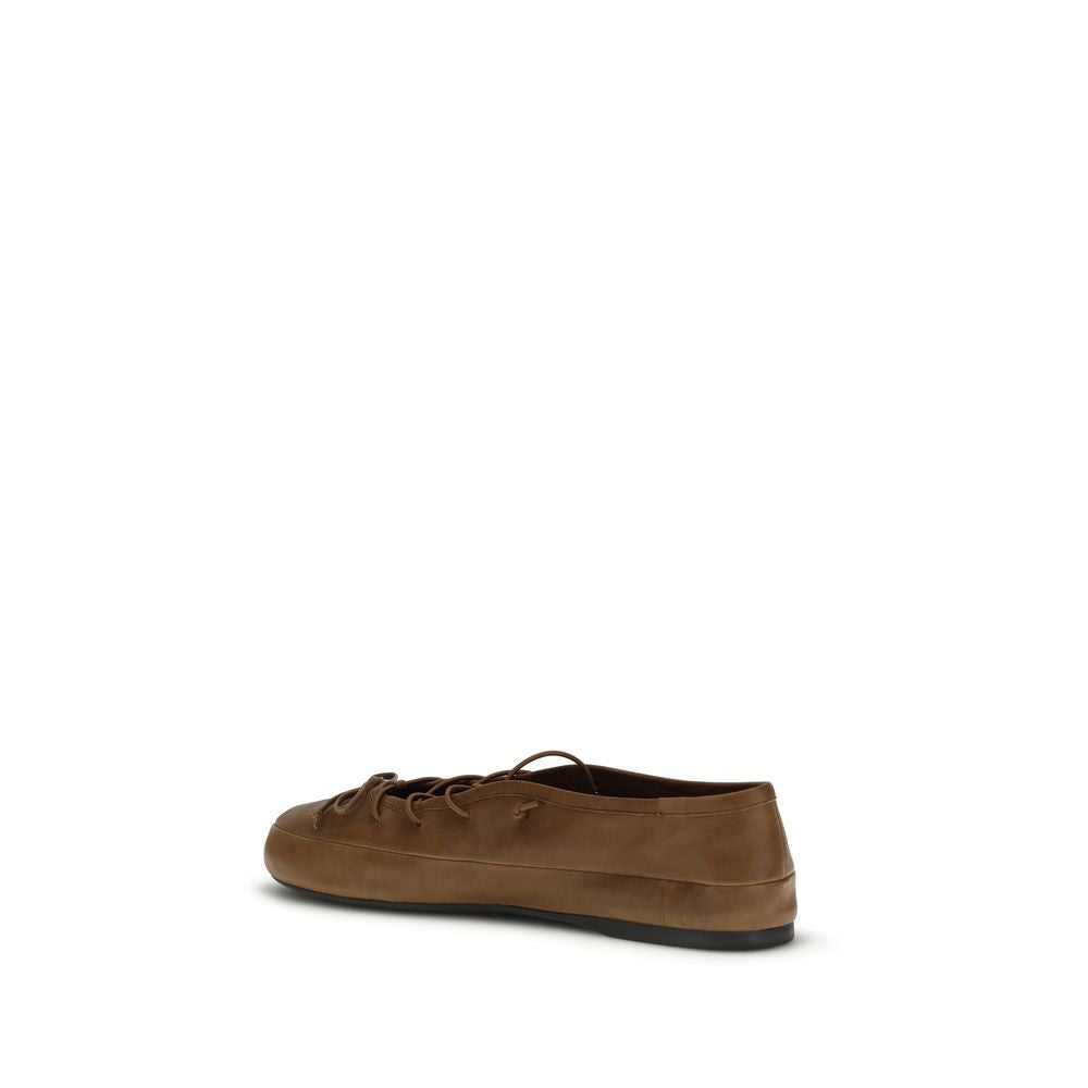 Miu Miu Brown Leather Ballet Flats