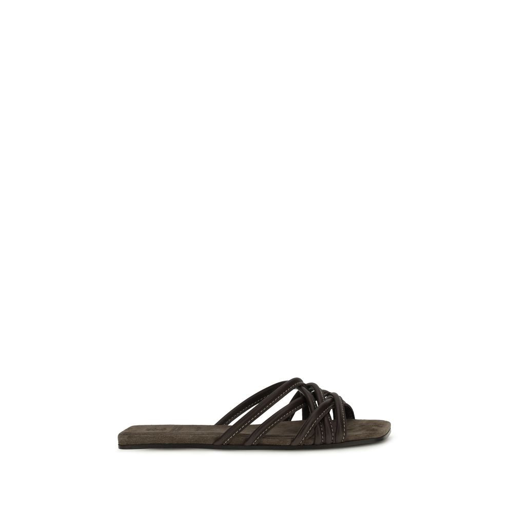 Brunello Cucinelli Leather Flat Sandals