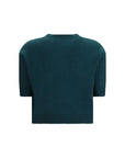 Gucci Logo Short Sleeve Wool Knit Top
