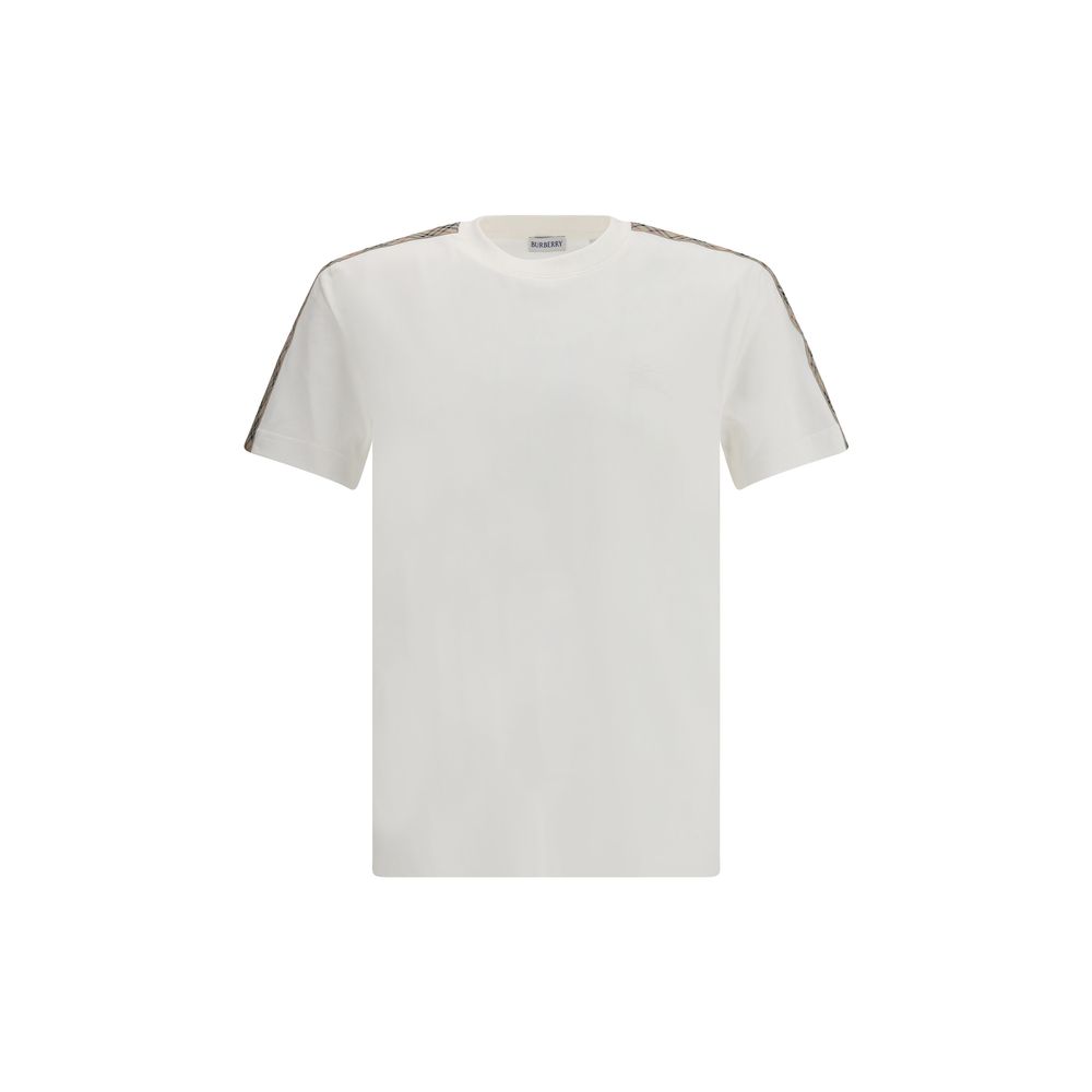 Burberry Checkered Sleeve White T-Shirt