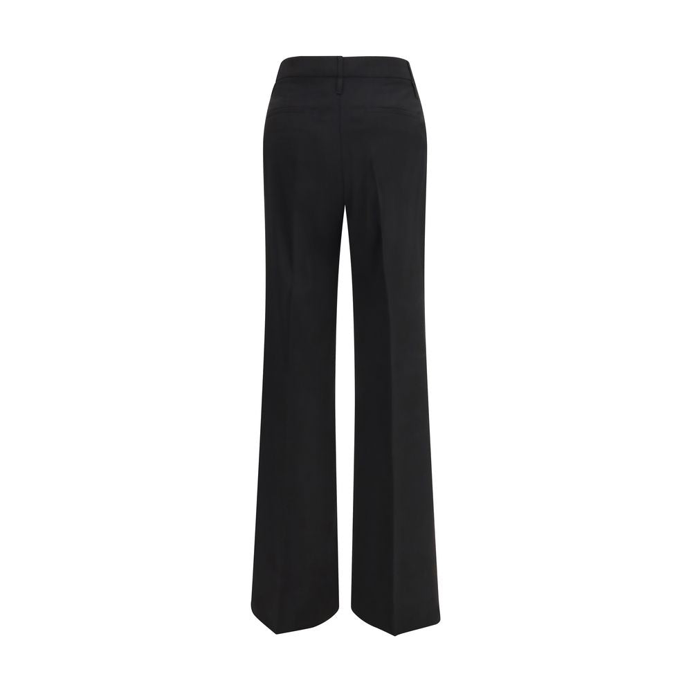 Max Mara Fleece Wool Flared Pants - Black