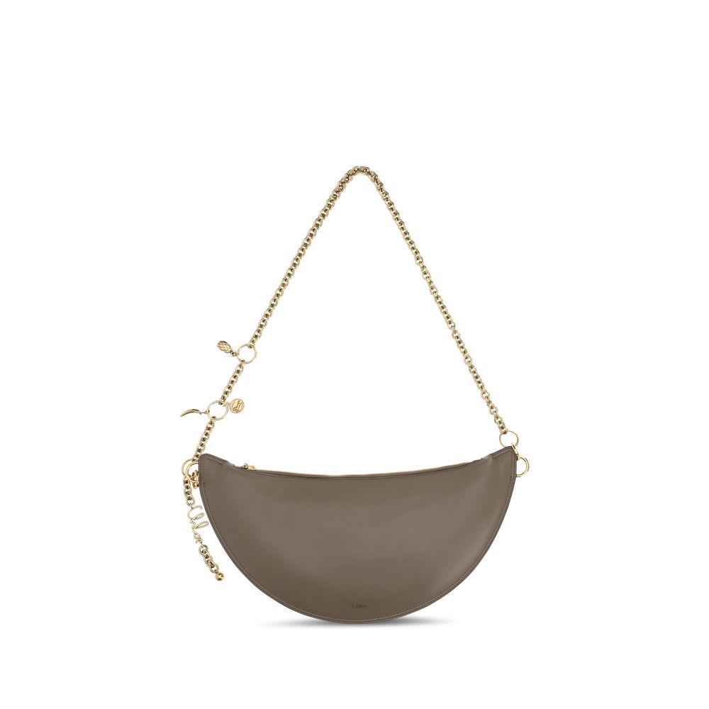 Chloé Icons Half Moon Gray/Grey Leather Bag