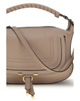 Chloé Marcie Small Leather Shoulder Bag - Warm Beige