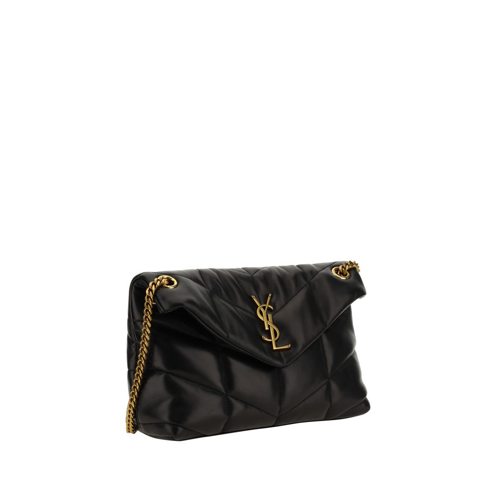 Saint Laurent LouLou Puffer Small Shoulder Bag - Black