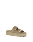 Prada Beige Leather Platform Sandals