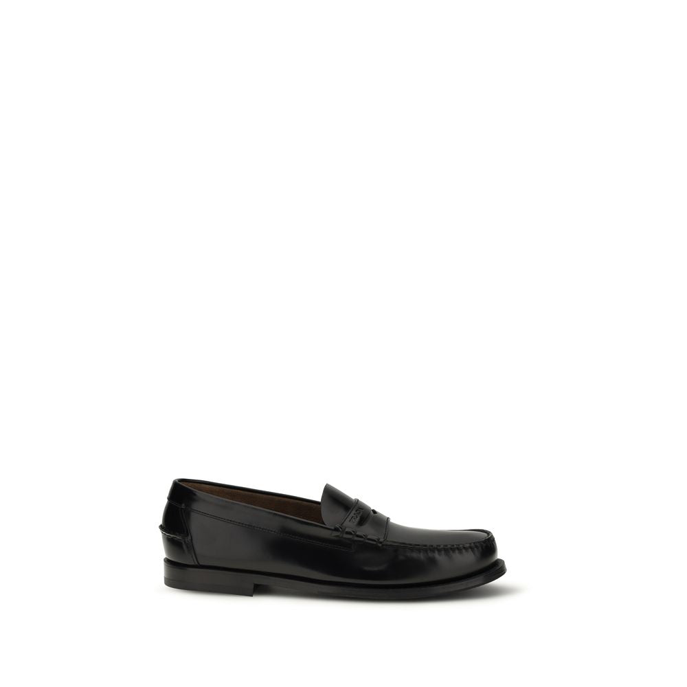 Prada Black Leather Loafers
