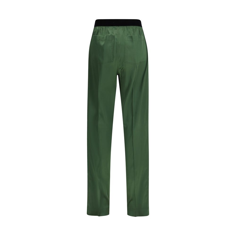 Tom Ford Silk Straight Leg Casual Pants - Green