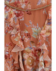 Zimmermann Floral Ruffle Silk-Cotton Long Skirt