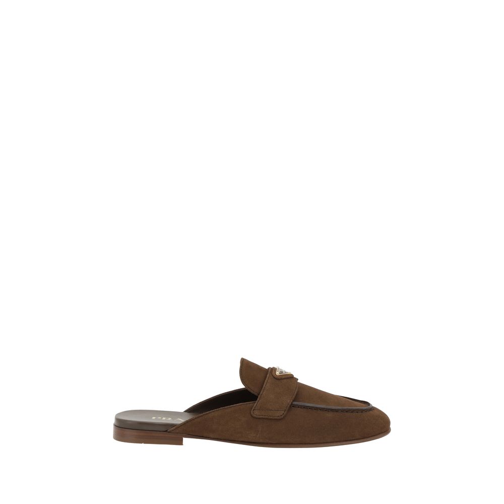 Prada Brown Suede Leather Mules