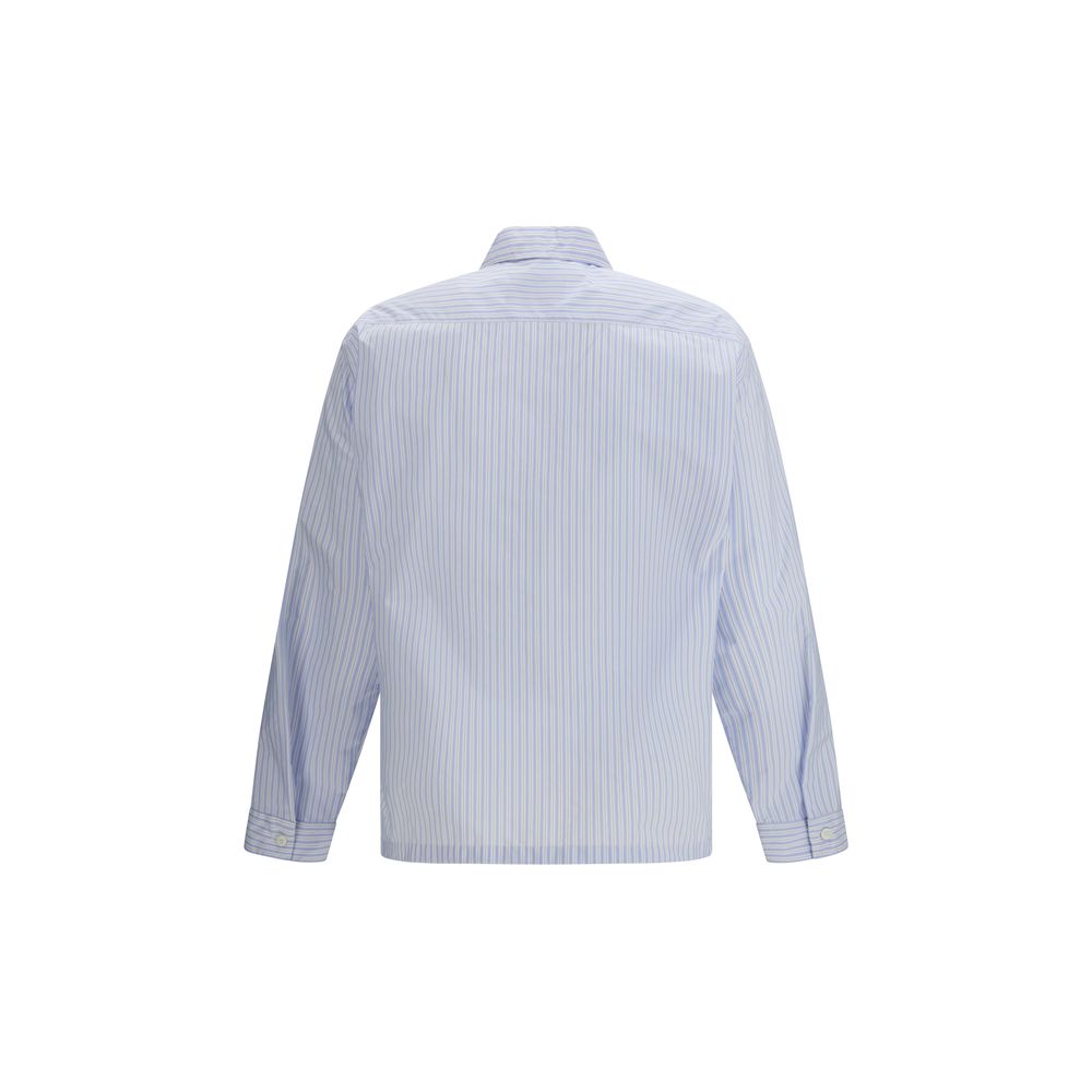 Prada Re-Nylon Striped Shirt Jacket - Blue