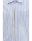 Prada Re-Nylon Striped Shirt Jacket - Blue