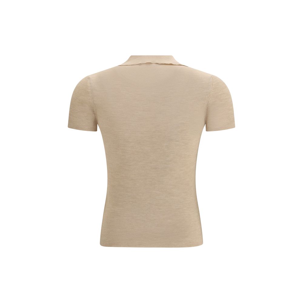 Max Mara Albero Fleece Wool Polo Shirt - Beige