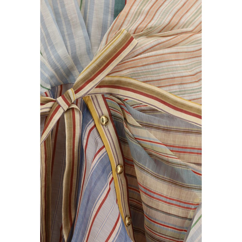 Zimmermann Rebellion Striped Linen-Silk Mini Dress