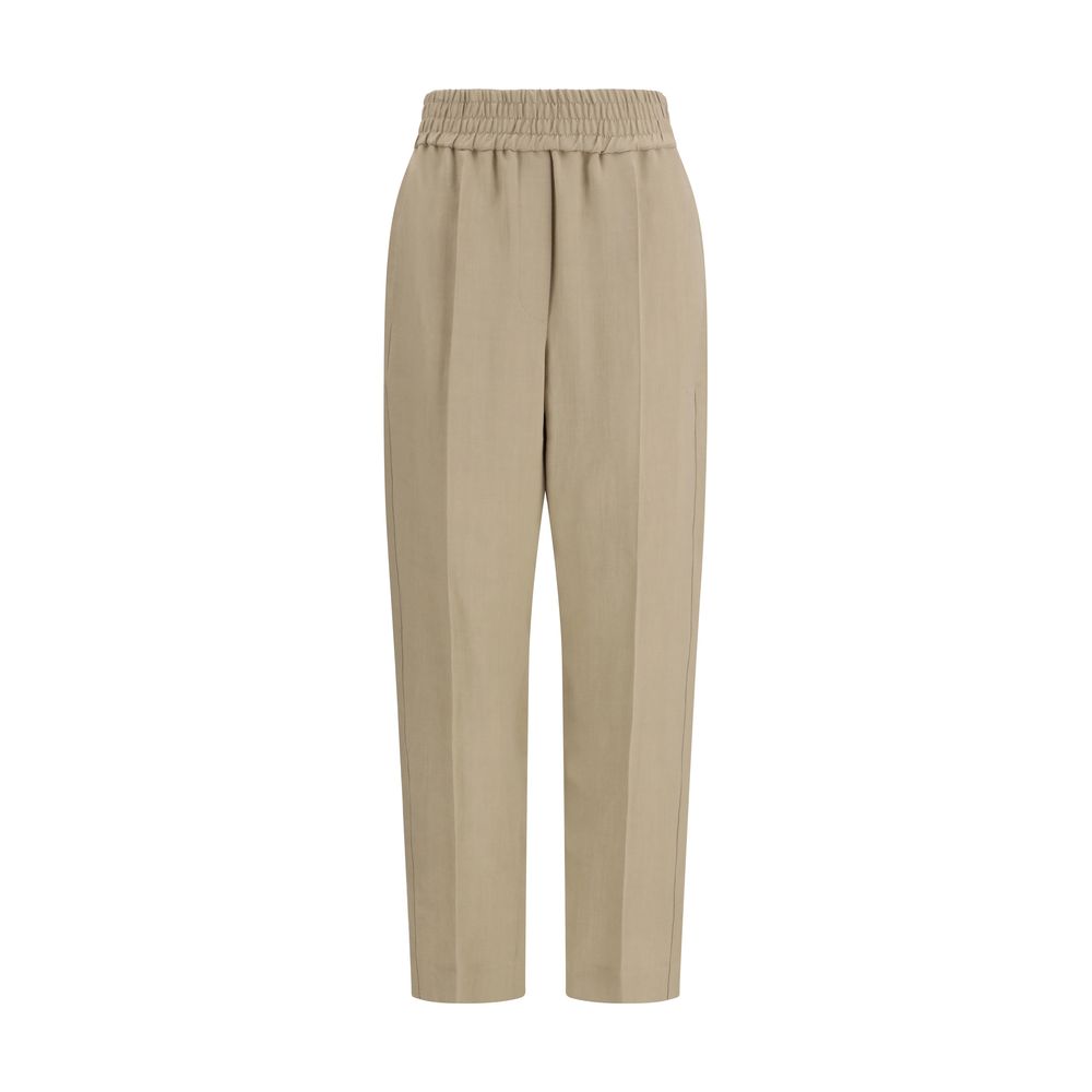 Brunello Cucinelli Beige Tapered Pants