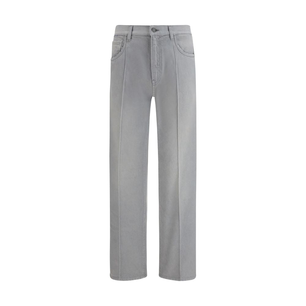 Prada Light Gray/Grey Straight-Leg Jeans
