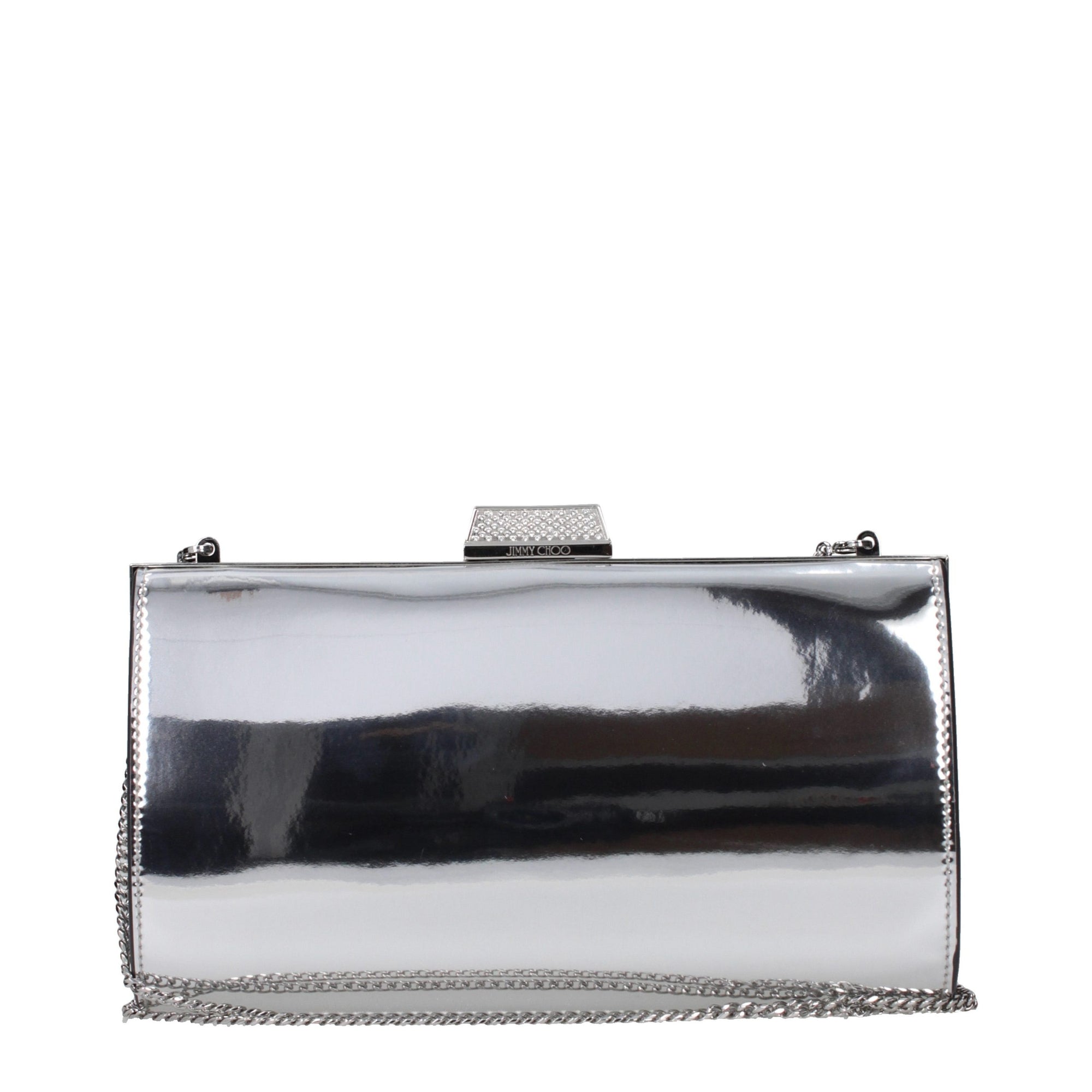 Jimmy Choo Zahra Leather Clutch Bag - Silver